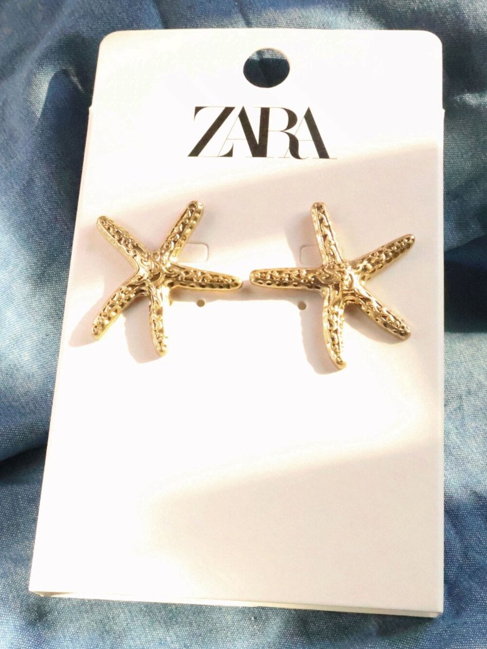 Zara Starfish Earrings Gold Chic Beach Style Fashion Jewelry